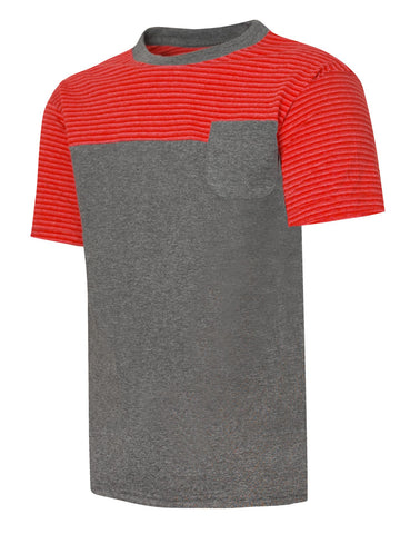Hanes Boy`s X-Temp Colorblocked Short Sleeve Pocket Tee