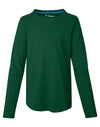 Hanes Girls` V-Notch Shirttail Long-Sleeve Crewneck T-Shirt