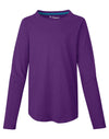 Hanes Girls` V-Notch Shirttail Long-Sleeve Crewneck T-Shirt