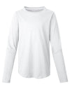 Hanes Girls` V-Notch Shirttail Long-Sleeve Crewneck T-Shirt