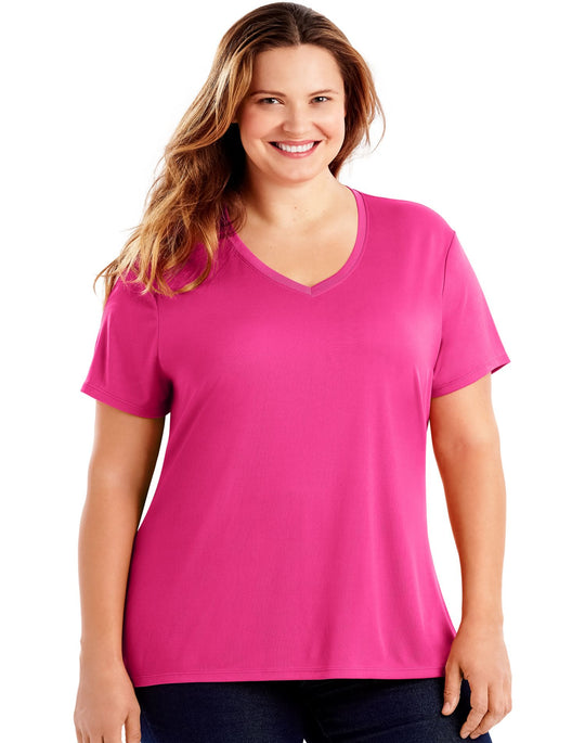 Just My Size Womens Cool DRI Short-Sleeve V-Neck Tee