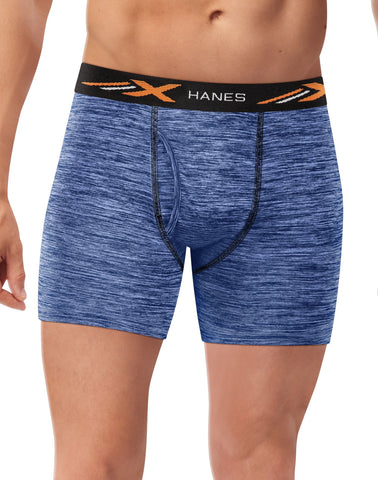Hanes Mens X-Temp Performance Space Dye Boxer Brief 4-Pack