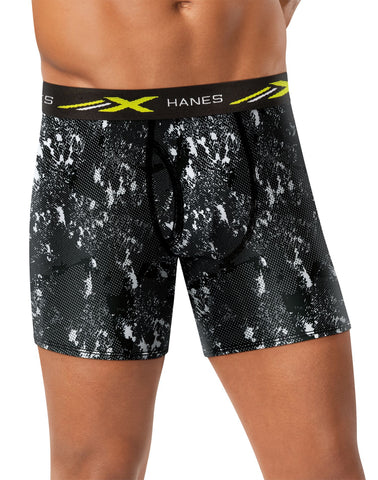 Hanes Mens X-Temp 4-Way Stretch Mesh Performance Boxer Brief 4-Pack