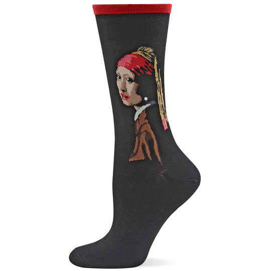 Hot Sox Womens Artist Series Girl with the Pearl Earring Trouser Sock