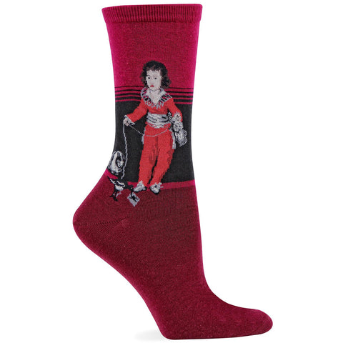 Hot Sox Womens Artist Series Boy with Cat Sock