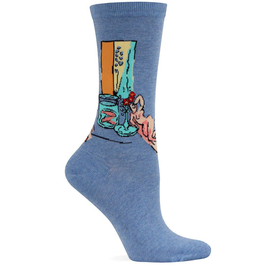 Hot Sox Womens Artist Series Goldfish and Sculpture Sock