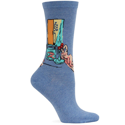 Hot Sox Womens Artist Series Goldfish and Sculpture Sock