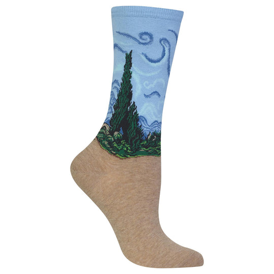 Hot Sox Womens Artist Series Wheat Field with Cypress Sock