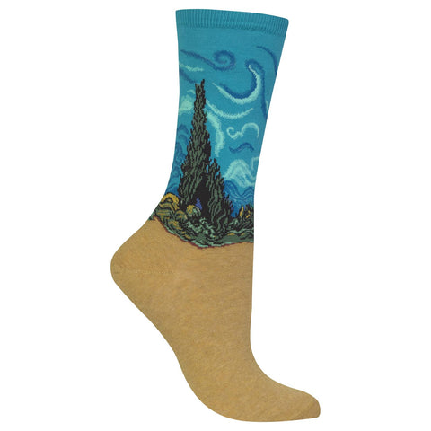 Hot Sox Womens Artist Series Wheat Field with Cypress Sock