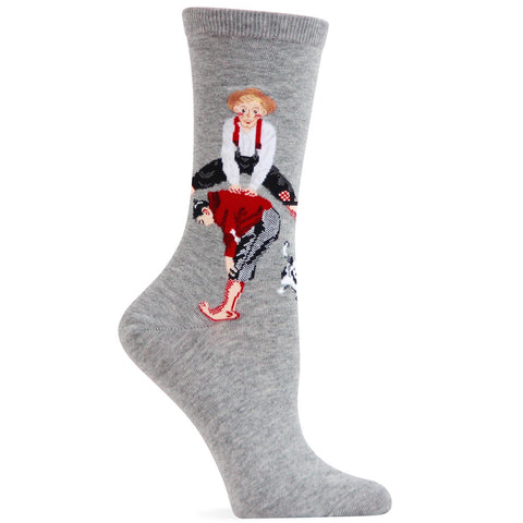 Hot Sox Womens Norman Rockwell Leapfrog Sock
