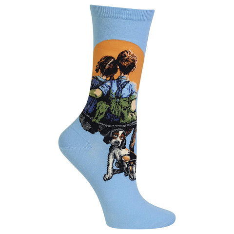 Hot Sox Womens Norman Rockwell Little Spooners Sock