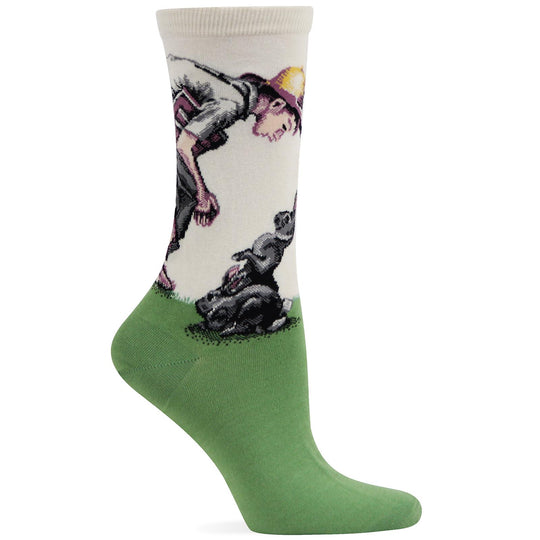 Hot Sox Womens Norman Rockwell Springtime Sock