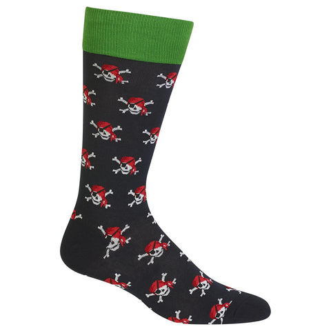 Hot Sox Mens Basics Collection Pirate Skulls Sock