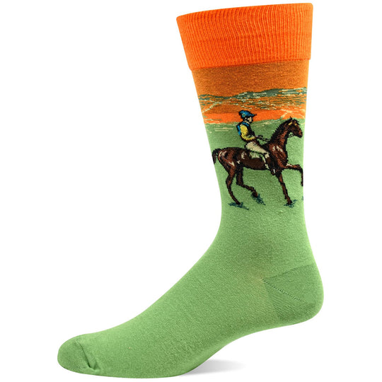 Hot Sox Mens Artist Series Race Horse Sock