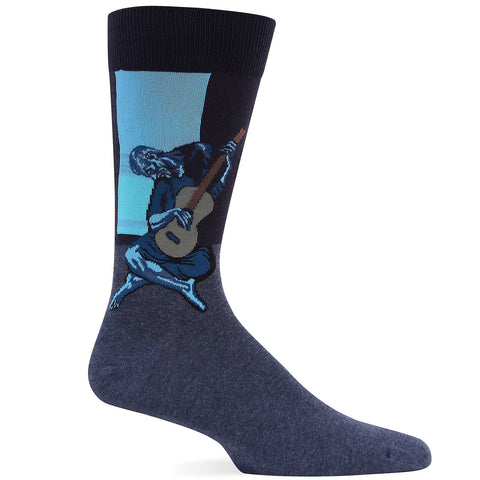 Hot Sox Mens Artist Series Old Guitarist Sock