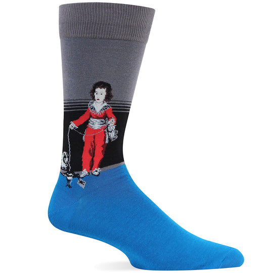 Hot Sox Mens Artist Series Boy with Cat Sock