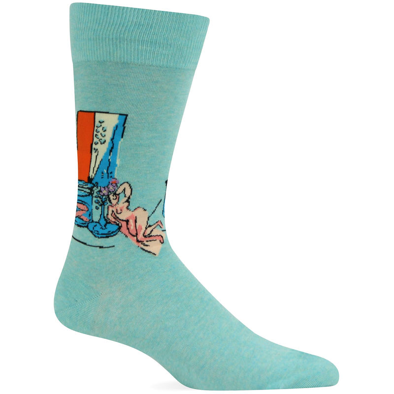 Hot Sox Mens Artist Series Goldfish and Sculpture