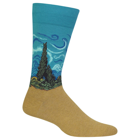 Hot Sox Mens Artist Series Wheat Field with Cypress Sock