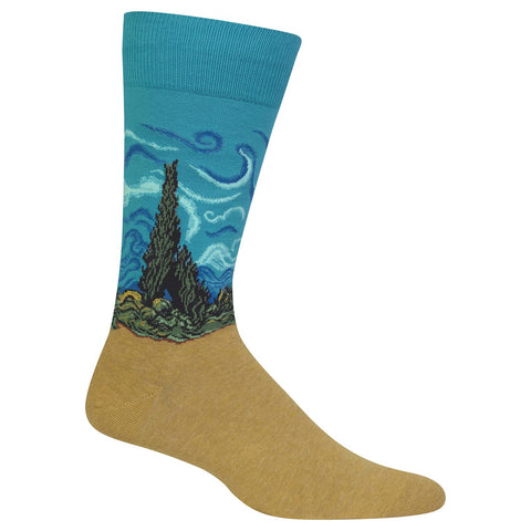 Hot Sox Mens Artist Series Wheat Field with Cypress Sock