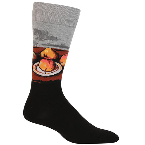 Hot Sox Mens Artist Series Still Life Plate and Fruit Sock