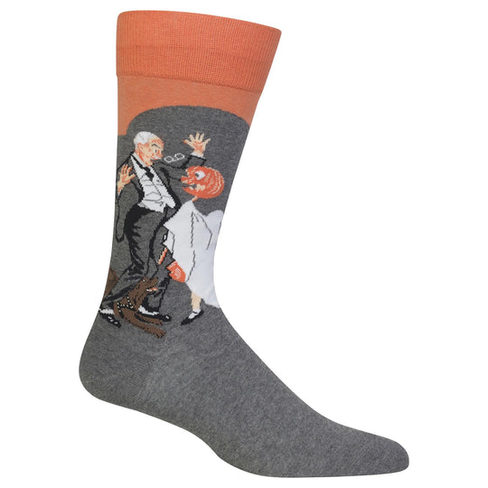 Hot Sox Mens Norman Rockwell Halloween Sock