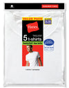 Hanes Men's White TAGLESS Crewneck Undershirt 5-Pack