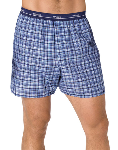 Hanes Mens Red Label Exposed Elastic Waistband Boxers 2 Pack