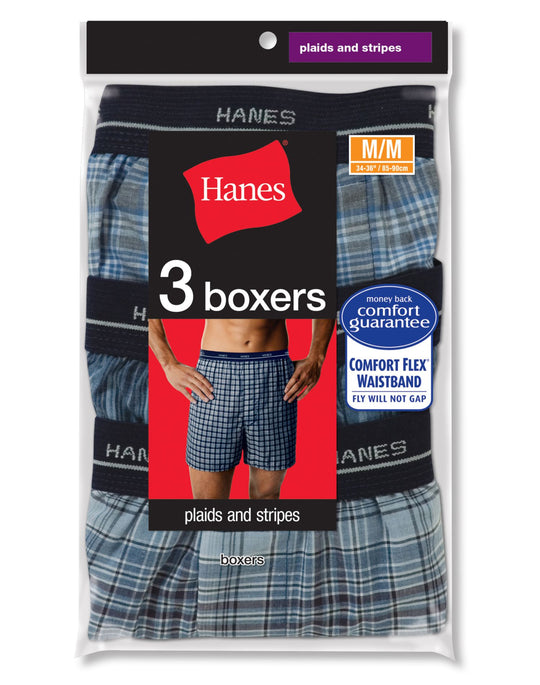 Hanes Yarn Dyed Boxers 3 Pack