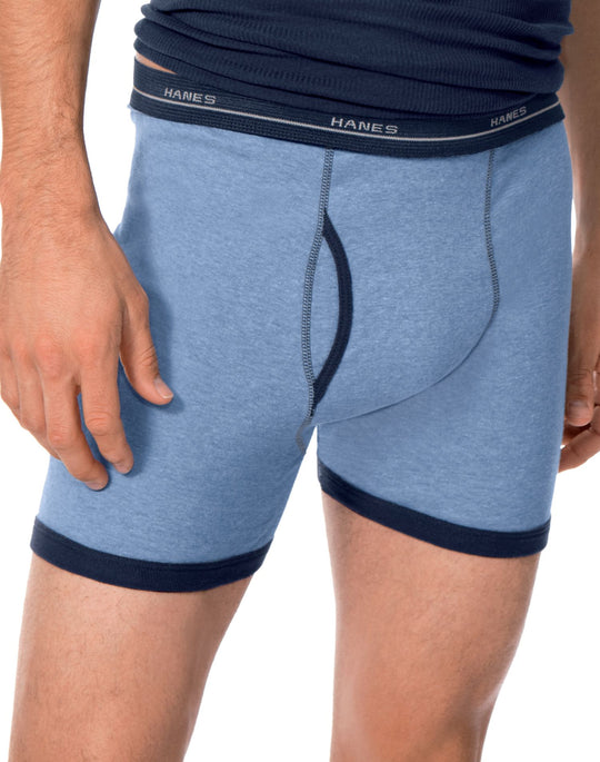 Hanes Men’s TAGLESS Ringer Boxer Briefs with Comfort Flex Waistband 5-Pack