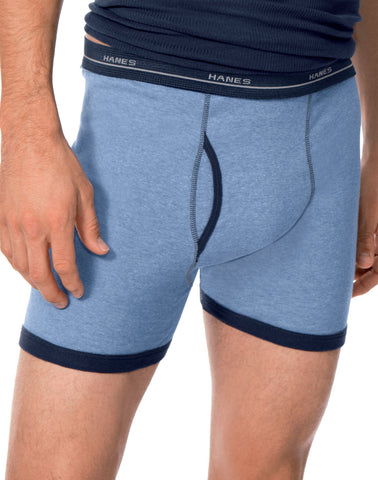 Hanes Men’s TAGLESS Ringer Boxer Briefs with Comfort Flex Waistband 5-Pack