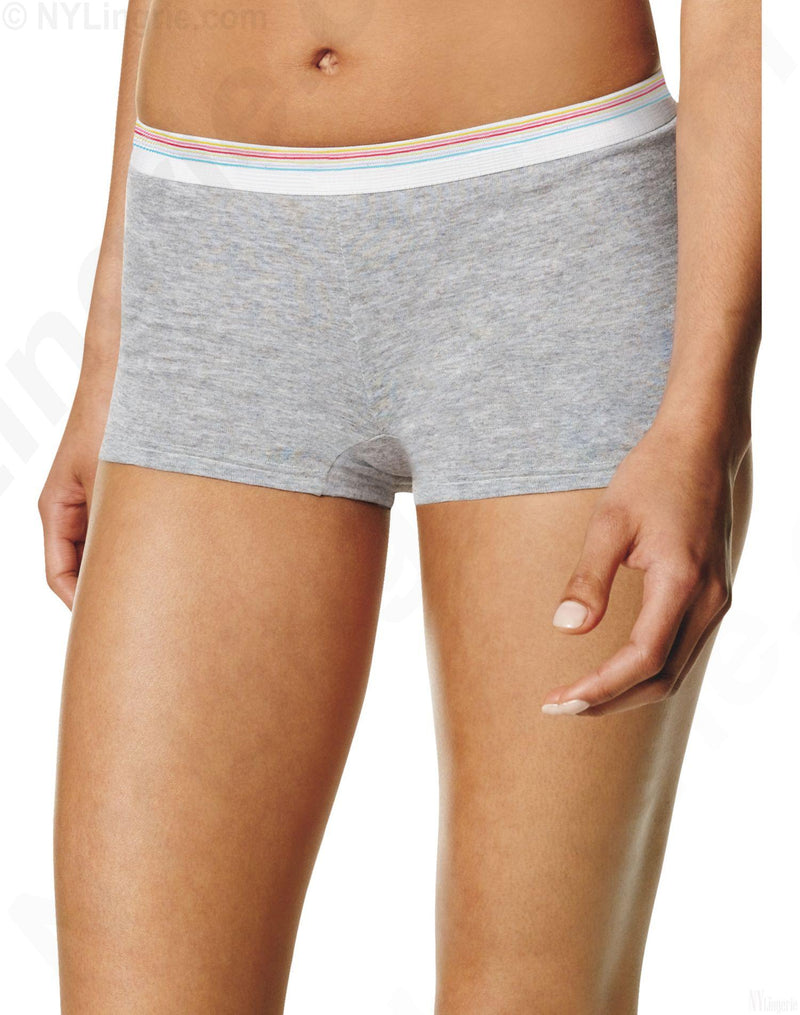 Hanes Women's Cotton Sporty Boy Brief Panties 2 Pack