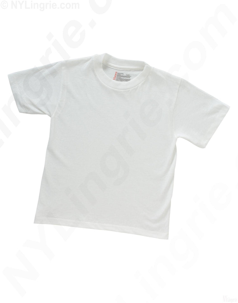 Hanes Toddler Boy's Red Label White Crew Neck T-shirts 3 Pack