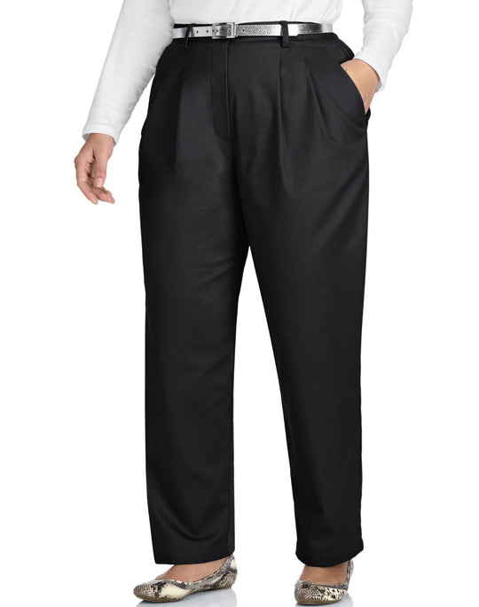 Just My Size Women`s Pleat Front Twill Pants, Tall