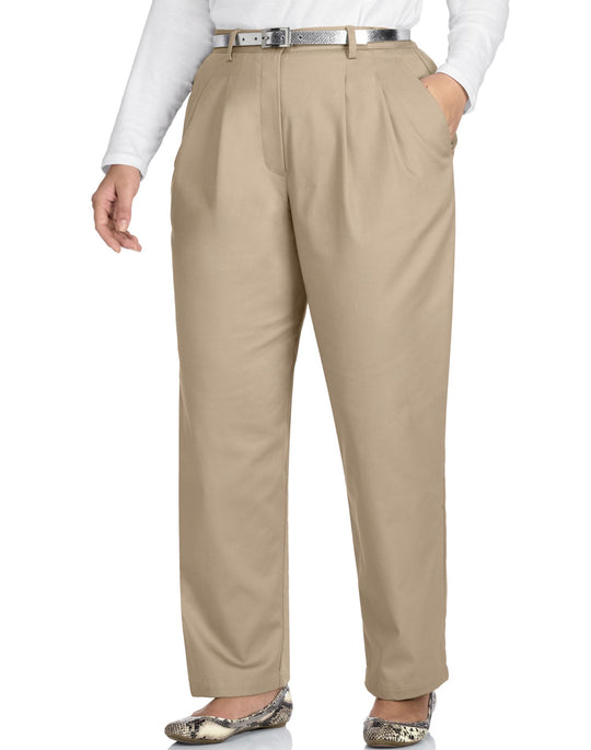 Just My Size Women`s Pleat Front Twill Pants, Tall