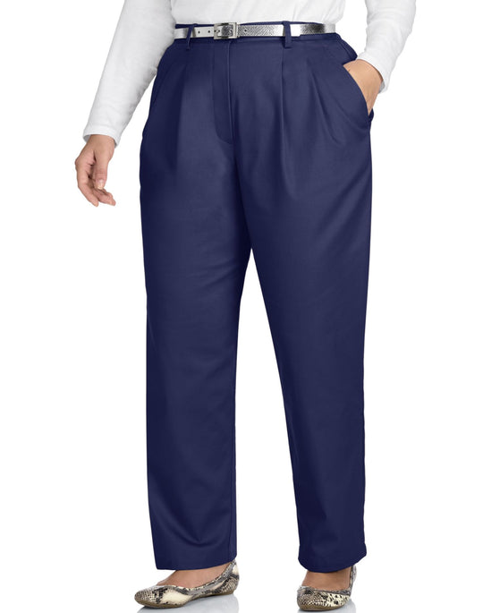 Just My Size Women`s Pleat Front Twill Pants, Tall