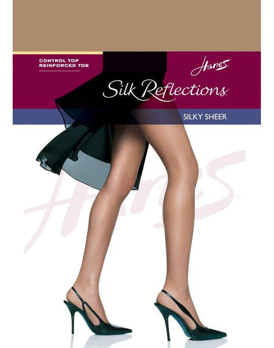 Hanes Silk Reflections Control Top, Reinforced Toe Pantyhose 1 Pair