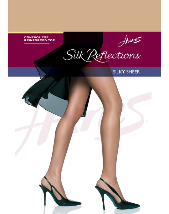 Hanes Silk Reflections Control Top, Reinforced Toe Pantyhose 1 Pair