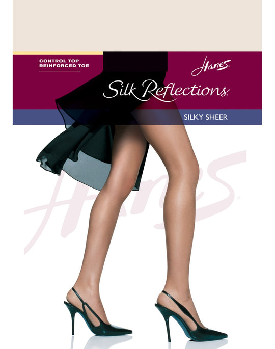 Hanes Silk Reflections Control Top, Reinforced Toe Pantyhose 1 Pair