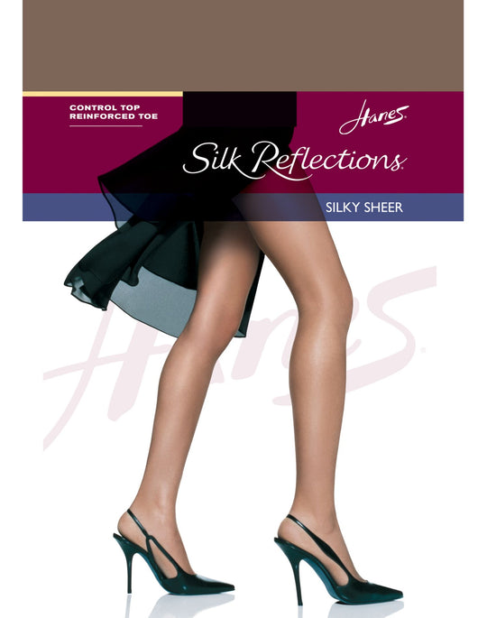 Hanes Silk Reflections Control Top, Reinforced Toe Pantyhose 1 Pair