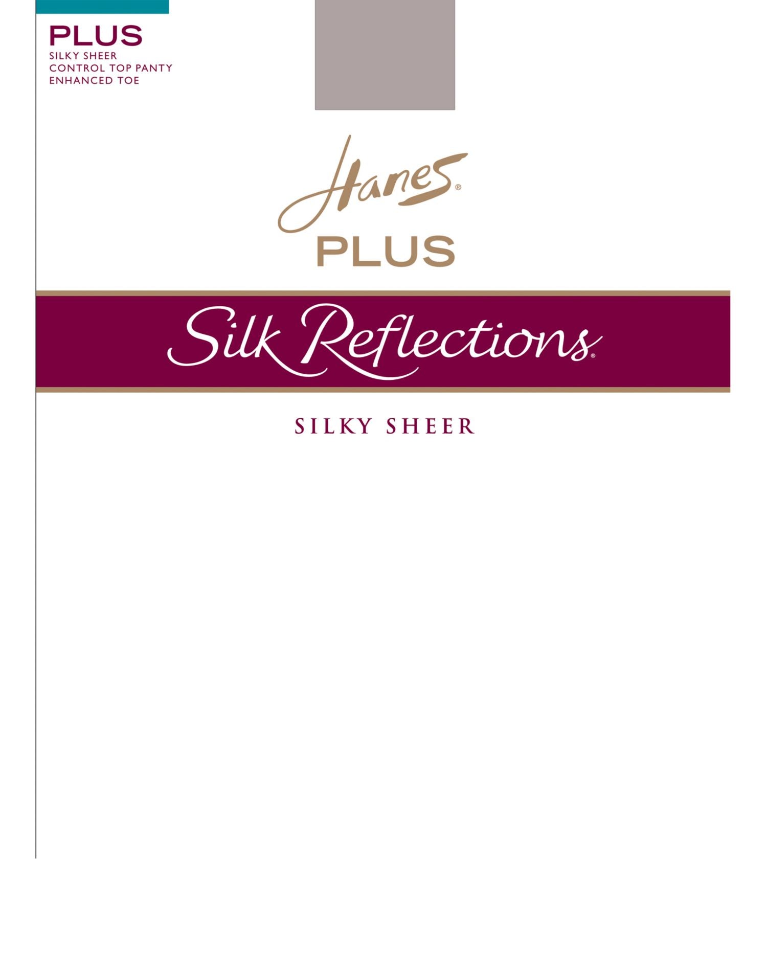 Hanes Women Silk Reflections Plus Sheer Control Top Enhanced