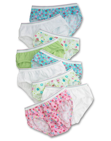 Hanes Girls' No Ride Up Cotton TAGLESS Hipsters 9 Pack