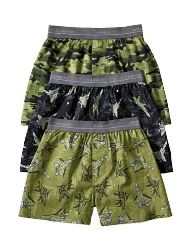 Hanes Boys' Printed Woven Boxer 3 Pack