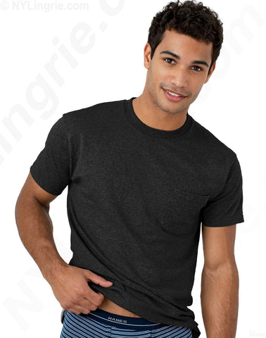 Hanes Men's ComfortSoft Cool DRI Dyed Crewneck TAGLESS Pocket Undershirt 2-Pack