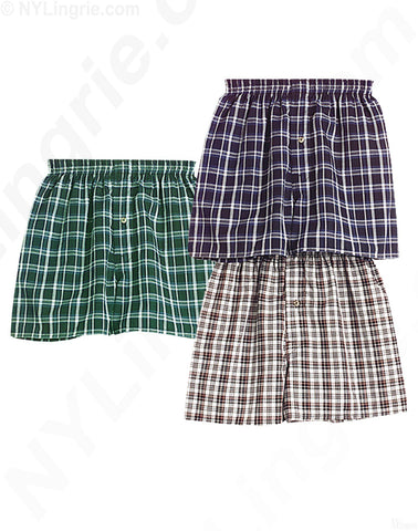 Hanes Boys Woven Tartan Boxer 3 Pack