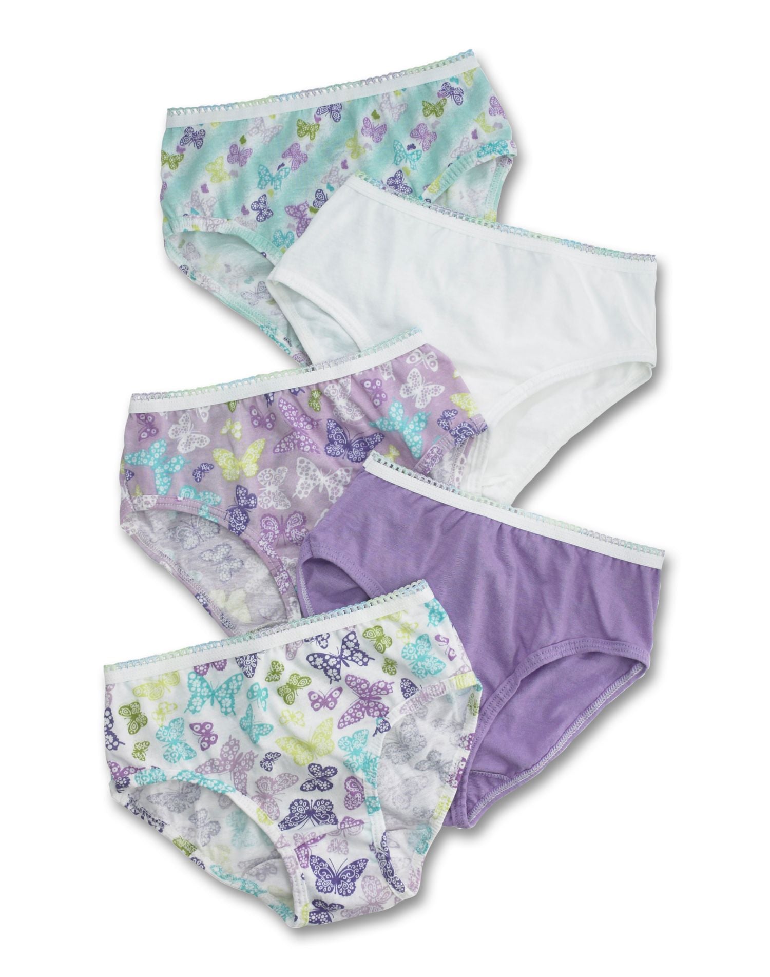 Hanes Classic Girls' No Ride Up Cotton Low Rise Briefs 5 Pack