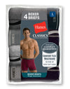 Hanes Classics Fashion Ringer Boxer Briefs 4 Pack