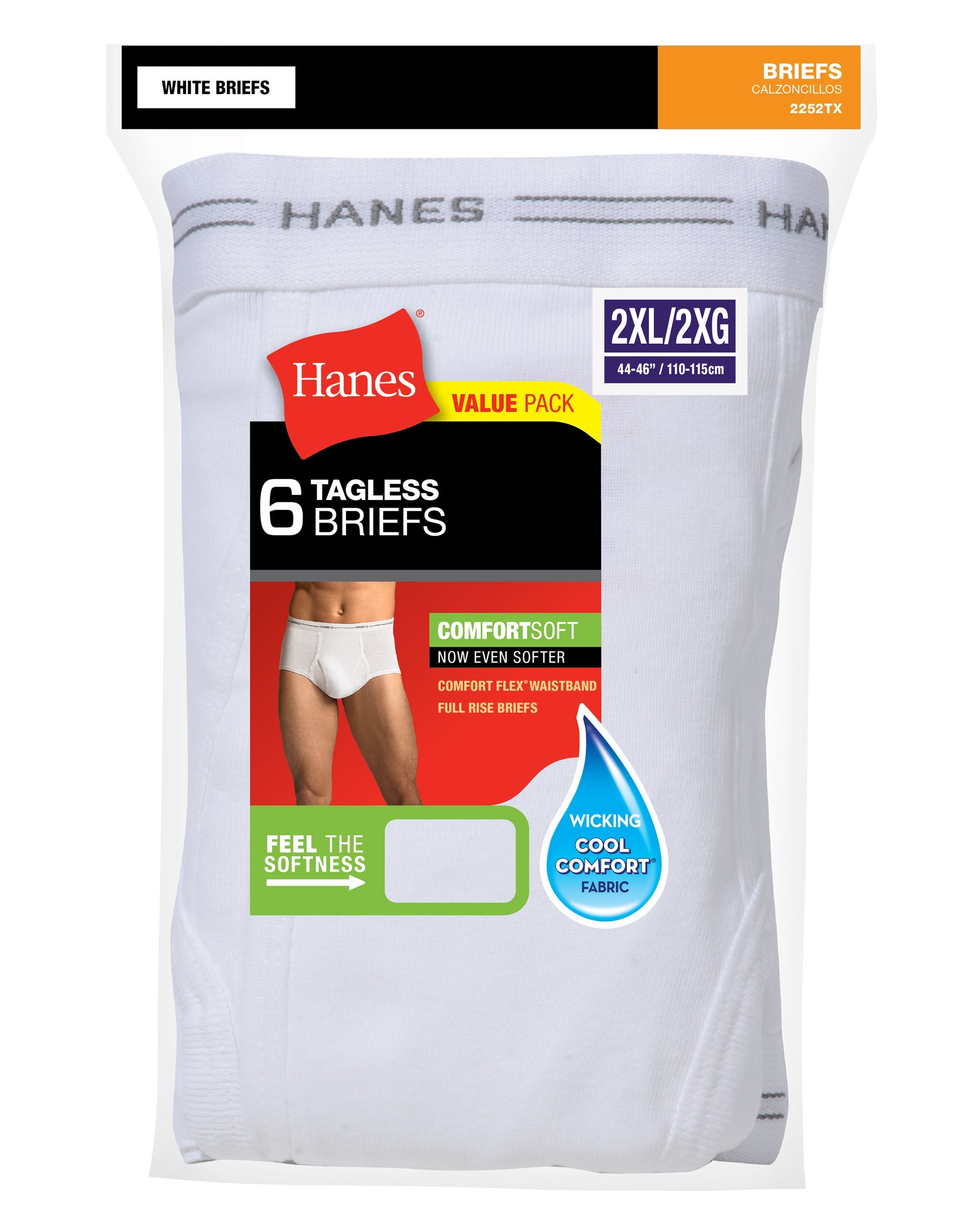 7764B7 - Hanes Classics Men's TAGLESS No Ride Up Briefs with Comfort Flex  Waistband 7-Pack