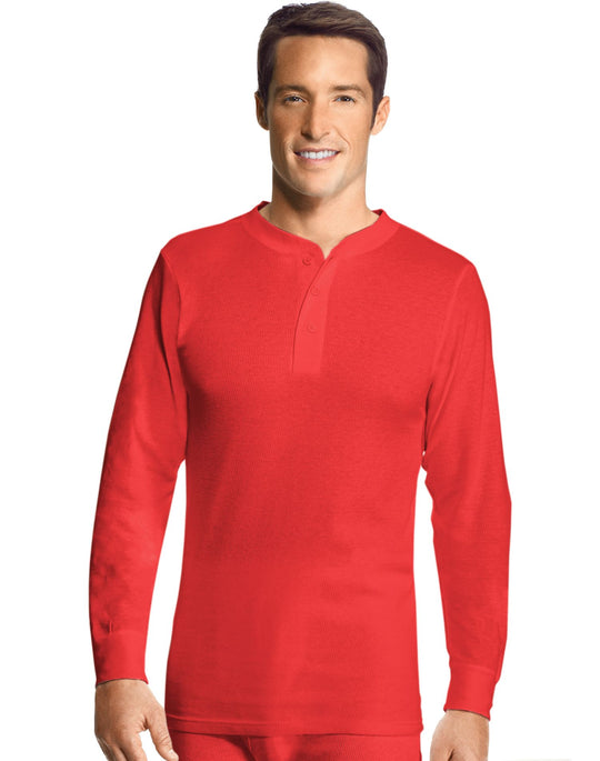 Hanes Men's Thermal Henley