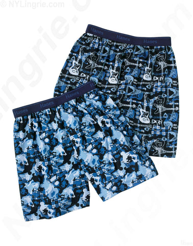 Hanes Classics Boys Printed Camo Knit Boxer 2 Pack