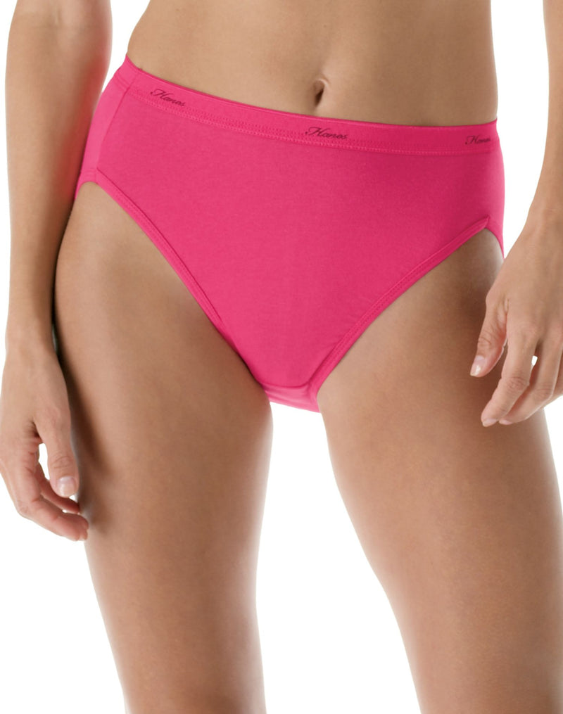 Hanes Plus Size Women's Cotton Hi-cut Panties 5-Pack